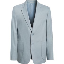 Percival Percival Light Blue Tailored Cotton & Linen Suit Jacket 