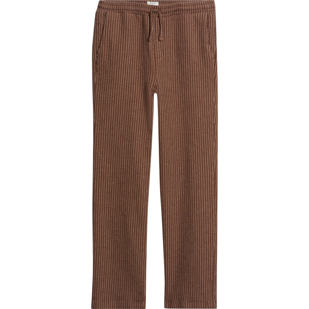 Percival Percival Sorrento Pinstripe Cotton & Linen Drawstring Pants