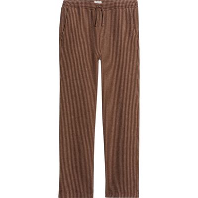 Percival Percival Sorrento Pinstripe Cotton & Linen Drawstring Pants