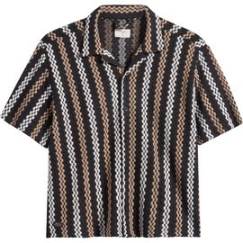 Percival Percival Wade Openwork Stripe Camp Shirt