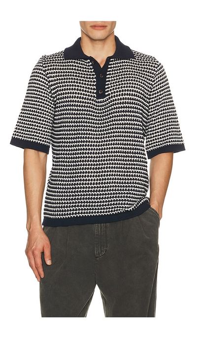 PEREGRINE PEREGRINE Island Crochet Button Polo