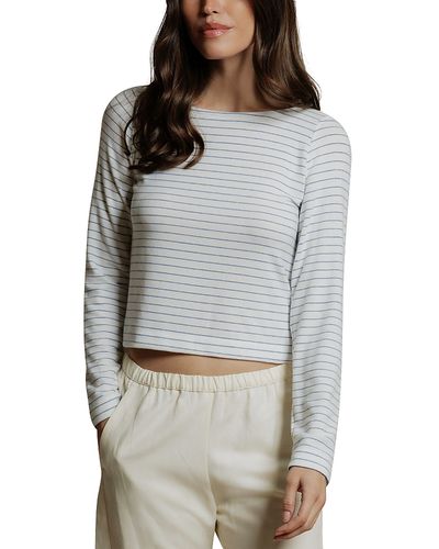 Perfectwhitetee perfectwhitetee Ainsley Brushed Sweater Stripe Long Sleeve Top