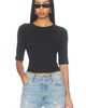 perfectwhitetee perfectwhitetee Amelia Short Sleeve Luxe Rib Tee - 1