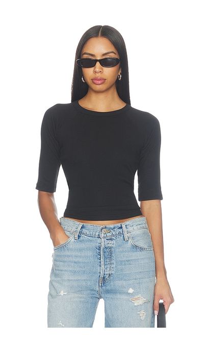 perfectwhitetee perfectwhitetee Amelia Short Sleeve Luxe Rib Tee