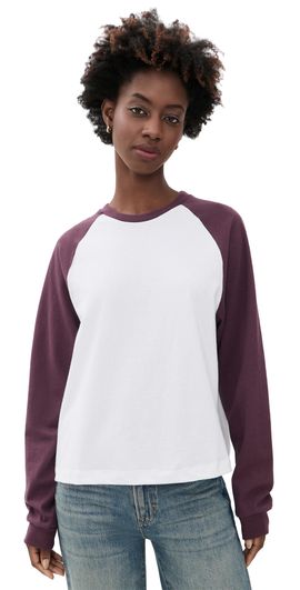 perfectwhitetee perfectwhitetee Baseball Tee White/Cherry Lacquer