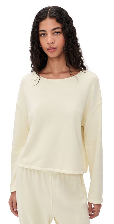 perfectwhitetee perfectwhitetee Briana French Terry Long Sleeve Tee Custard