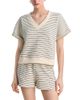 Perfectwhitetee perfectwhitetee Briggs French Terry Striped Short Sleeve Sweatshirt - 1