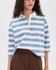 perfectwhitetee perfectwhitetee Daria Cotton Rugby Shirt Pacific Blue Stripe - 2