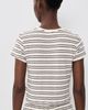 perfectwhitetee perfectwhitetee Eve Loop Terry Stripe Short Sleeve Shirt Natural/Chocolate Stripe - 3