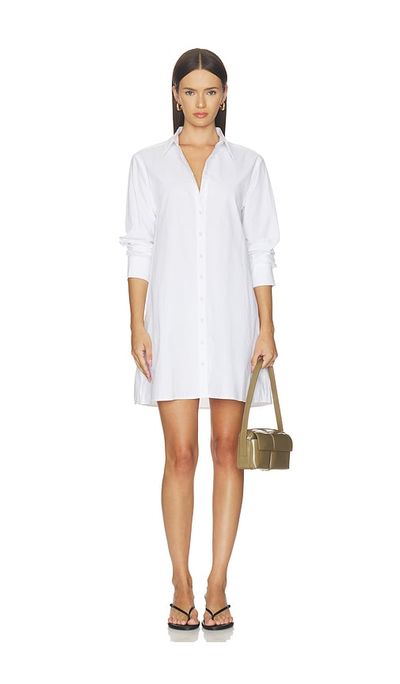 perfectwhitetee perfectwhitetee Felicia Cotton Poplin Button Down Dress