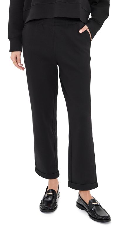 perfectwhitetee perfectwhitetee Flat Front Cuffed Pants True Black