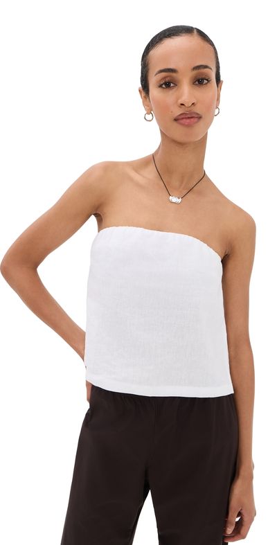 perfectwhitetee perfectwhitetee Gianna Linen Tube Top White