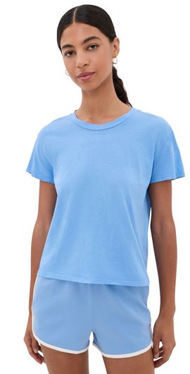 perfectwhitetee perfectwhitetee Harley Cotton Boxy Crew Neck Tee Pacific Blue