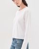 perfectwhitetee perfectwhitetee Harley Long Sleeve Boxy Crew Tee White - 4