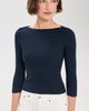 perfectwhitetee perfectwhitetee Harlow Viscose Ribbed Tee Navy - 2