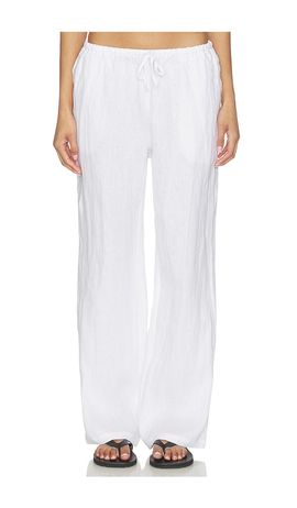 perfectwhitetee perfectwhitetee Lorana Linen Drawstring Pant