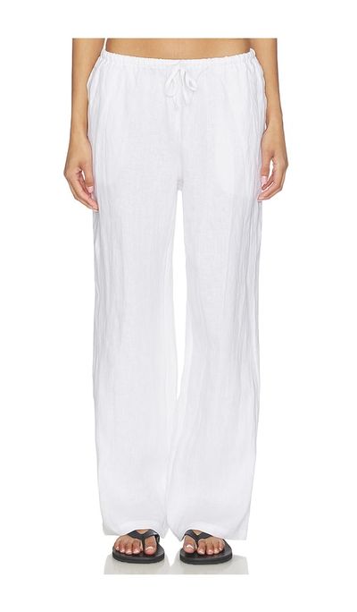 perfectwhitetee perfectwhitetee Lorana Linen Drawstring Pant