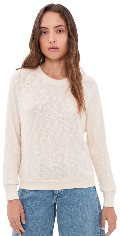 perfectwhitetee perfectwhitetee Mesh Sweater Raglan Sweatshirt Natural