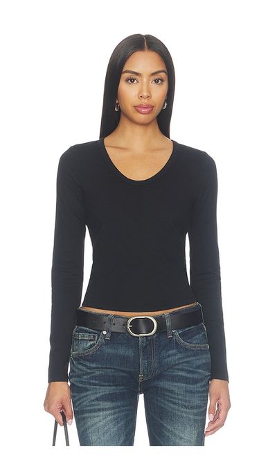 perfectwhitetee perfectwhitetee Shaya Long Sleeve V Neck Tee