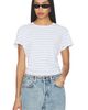Perfectwhitetee perfectwhitetee Stripe Boxy Crewneck Tee - 1