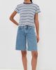 perfectwhitetee perfectwhitetee Stripe Supima Cotton Tee Navy Pacific Stripe - 5