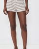 perfectwhitetee perfectwhitetee Summer Loop Terry Sweat Shorts Natural/Chocolate Stripe - 2