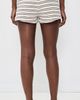 perfectwhitetee perfectwhitetee Summer Loop Terry Sweat Shorts Natural/Chocolate Stripe - 3
