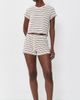 perfectwhitetee perfectwhitetee Summer Loop Terry Sweat Shorts Natural/Chocolate Stripe - 5