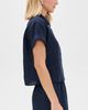 perfectwhitetee perfectwhitetee Tabitha Linen 1/4 Button Down Collared Tee Navy - 4