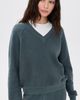 perfectwhitetee perfectwhitetee Zuri Reverse Fleece V Neck Sweatshirt Turbulence - 2
