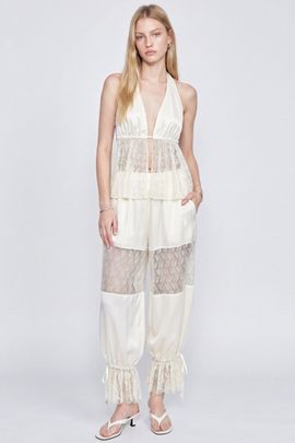 Personal Code Personal Code Antoinette Satin Bloomer Pants in Cream, Women's at Urban Outfitters