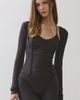 Personal Code Personal Code Kira Ribbed Layered Halter Top in Charcoal, Women's at Urban Outfitters - 1