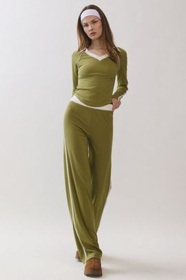 Personal Code Personal Code Rumi Soft Jersey Track Pants in Matcha, Women's at Urban Outfitters