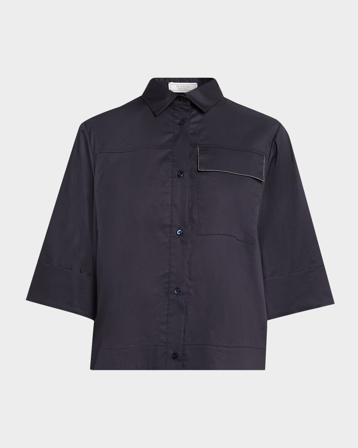 Peserico Boxy Stretch Cotton Shirt