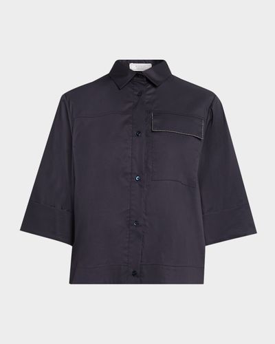 Peserico Boxy Stretch Cotton Shirt