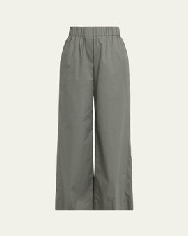 Peserico Cotton Sateen Straight-Leg Pants