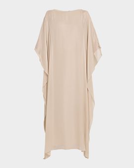 Peserico Keyhole Back Cotton-Blend Caftan Maxi Dress