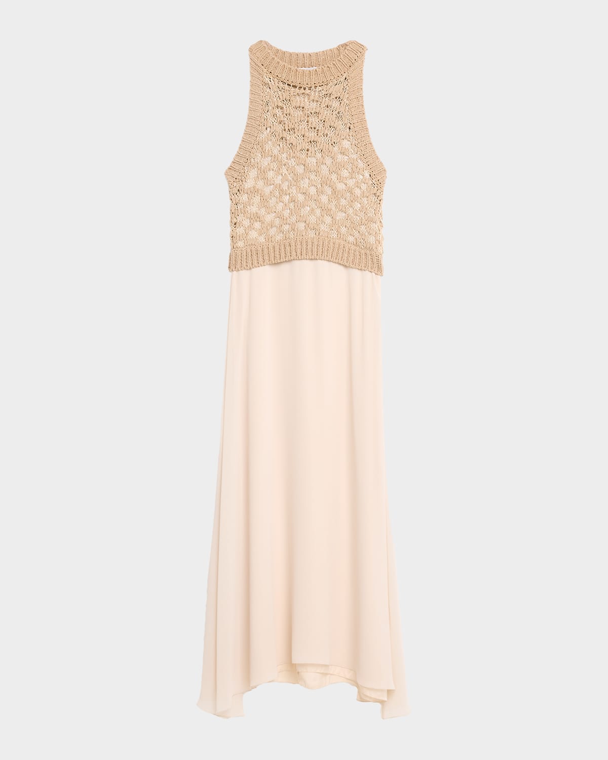 Peserico Linen, Cotton and Lurex Long Sleeveless Dress