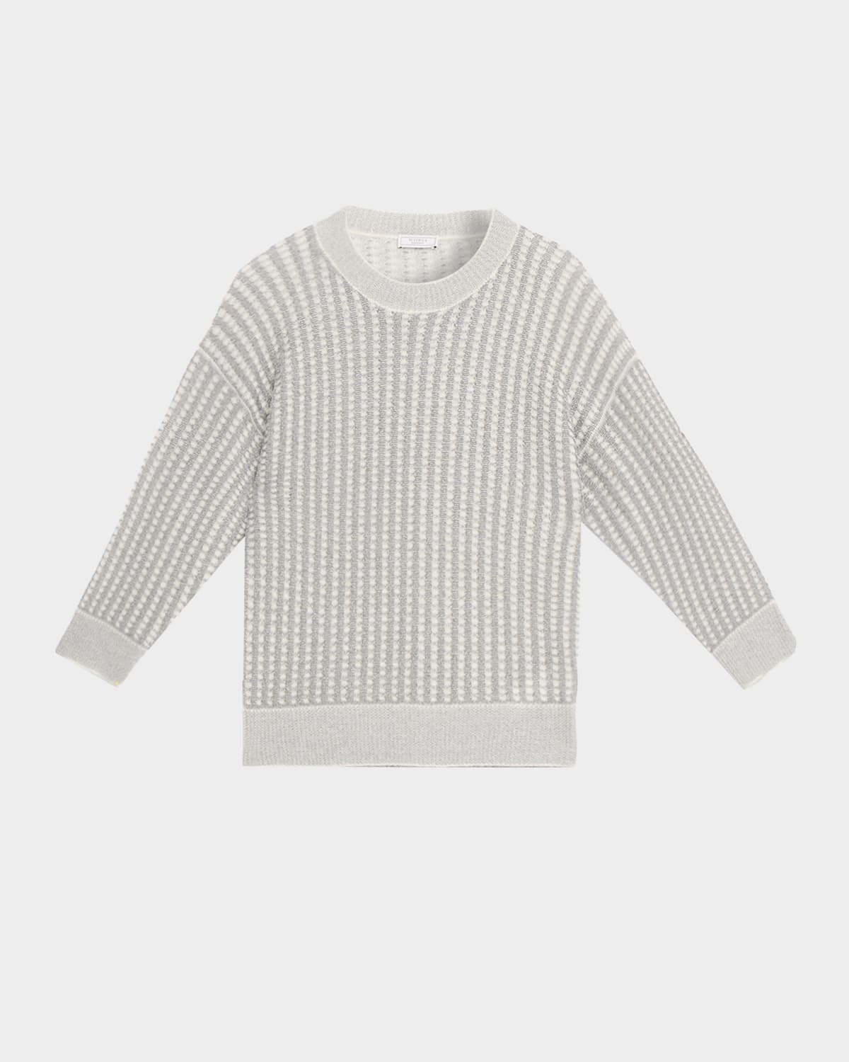 Peserico Metallic Open-Knit Wool Sweater