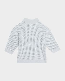 Peserico Mock-Neck Sequin Open Knit Sweater