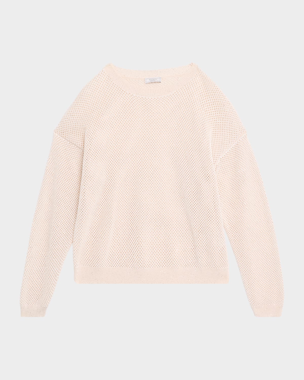 Peserico Openwork Cotton Knit Drop-Shoulder Sweater