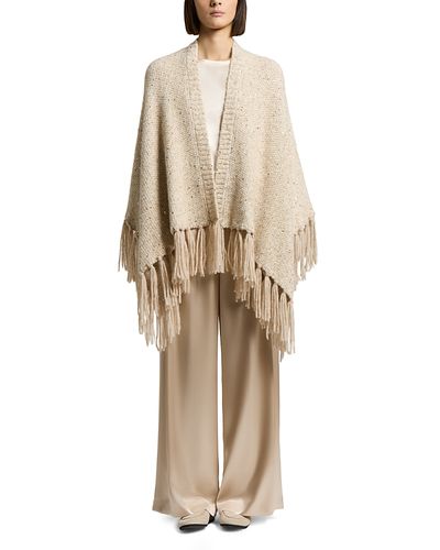 Peserico Peserico Alpaca Blend Sequin Knit Cape Sweater