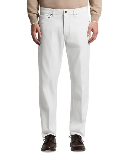 Peserico Peserico Cotton Blend Denim Bull Weave Jeans in Comet White