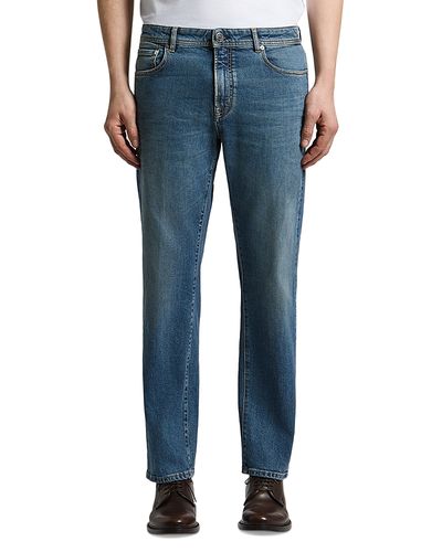 Peserico Peserico Cotton Blend Denim Straight Leg Jeans in Galaxy Blue