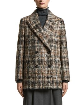 Peserico Peserico Double Breasted Check Boucle Coat