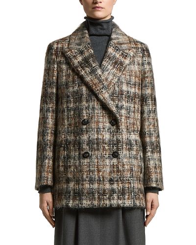 Peserico Peserico Double Breasted Check Boucle Coat