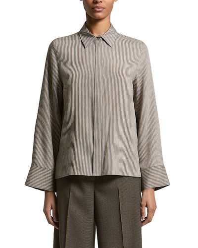 Peserico Peserico Printed Melange Leaf Collar Shirt