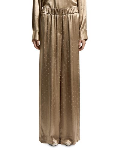 Peserico Peserico Satin Eyelet Wide Leg Pants
