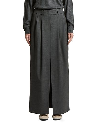 Peserico Peserico Stretch Wool Gabardine Maxi Skirt