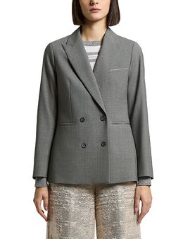 Peserico Peserico Tropical Bi Stretch Worsted Wool Woman Double Breasted Blazer Jacket